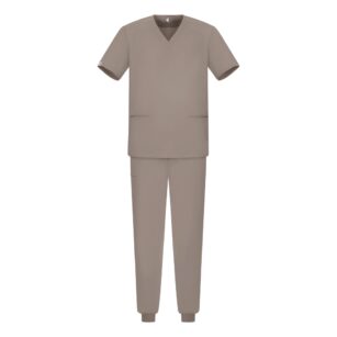 Męski komplet medyczny scrubs jogger beż