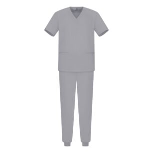 Męski komplet medyczny scrubs jogger szary